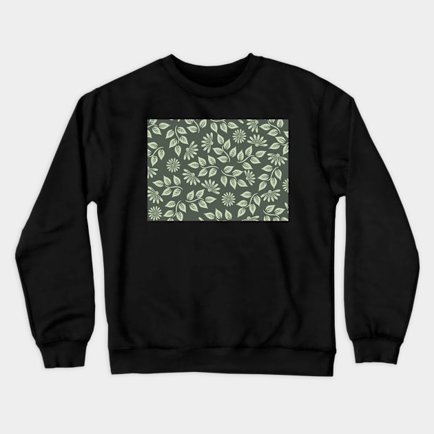 Earthy Flower Pattern Crewneck Sweatshirt by CosTeemize